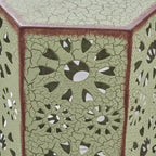Table d'appoint en fer ajouré « Sunburst » de 12 po, table d'appoint légère pour boissons et collations, utilisation intérieure