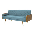 Canapé en tissu touffeté Mid-Century Modern avec pieds en bois de bouleau, capitonnage, rembourrage en mousse, 4 options de couleur