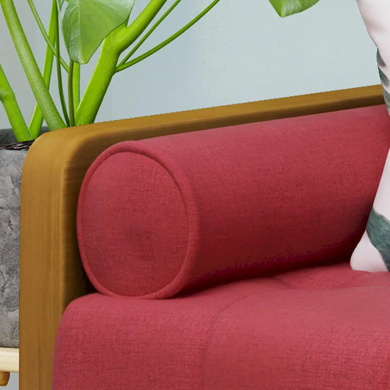 Canapé en tissu touffeté Mid-Century Modern avec pieds en bois de bouleau, capitonnage, rembourrage en mousse, 4 options de couleur