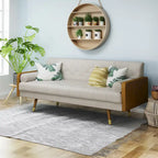 Canapé en tissu touffeté Mid-Century Modern avec pieds en bois de bouleau, capitonnage, rembourrage en mousse, 4 options de couleur