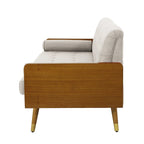 Canapé en tissu touffeté Mid-Century Modern avec pieds en bois de bouleau, capitonnage, rembourrage en mousse, 4 options de couleur