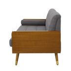 Canapé en tissu touffeté Mid-Century Modern avec pieds en bois de bouleau, capitonnage, rembourrage en mousse, 4 options de couleur