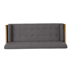 Canapé en tissu touffeté Mid-Century Modern avec pieds en bois de bouleau, capitonnage, rembourrage en mousse, 4 options de couleur