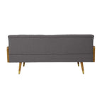 Canapé en tissu touffeté Mid-Century Modern avec pieds en bois de bouleau, capitonnage, rembourrage en mousse, 4 options de couleur