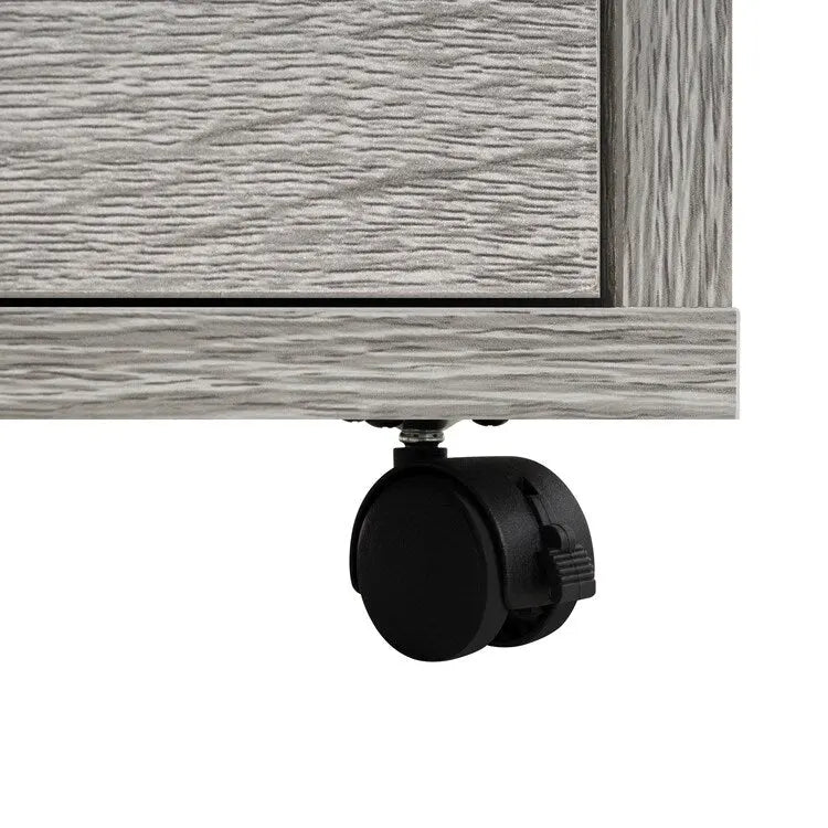 Commode à 5 tiroirs, commode de rangement en bois avec roulettes, organisateur de rangement pour travaux manuels et unité de rangement de bureau avec tiroirs