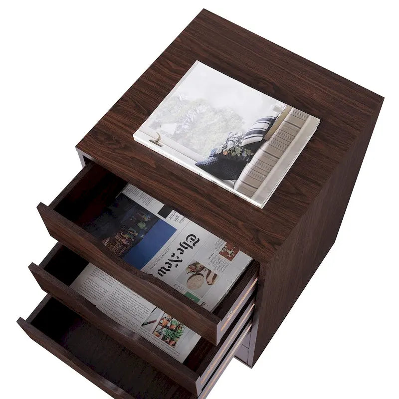 Commode à 5 tiroirs, commode de rangement en bois avec roulettes, organisateur de rangement pour travaux manuels et unité de rangement de bureau avec tiroirs