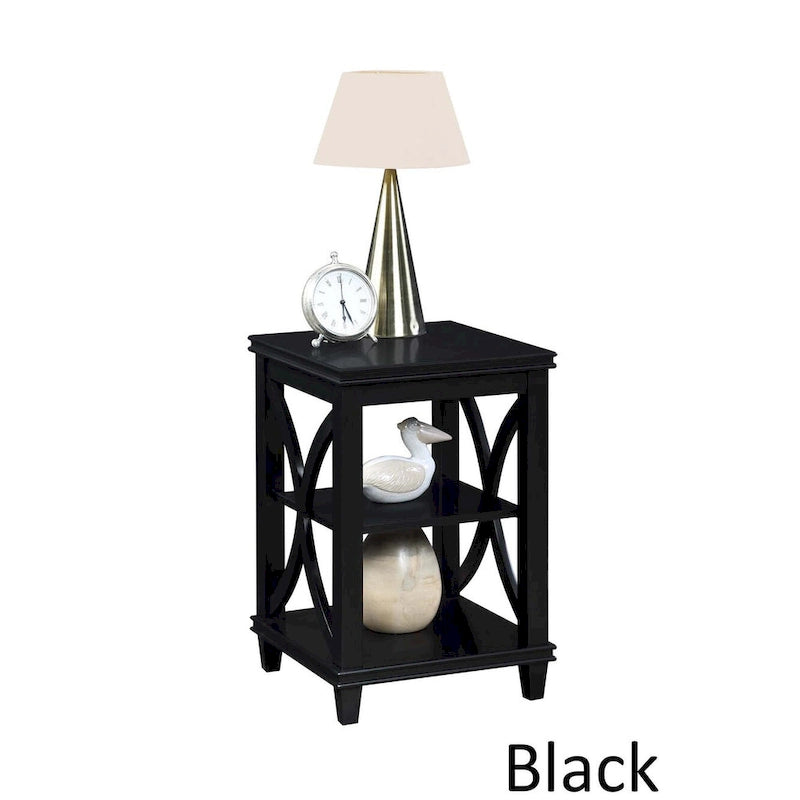 Table d'appoint X-Design avec étagères, table d'appoint élégante pour salon, polyvalente et stylée