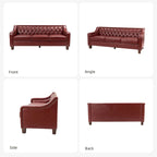 Canapé Mateo 82.28 large de transition en cuir véritable avec clous décoratifs et dossier capitonné