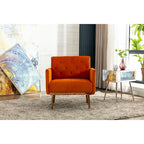 Fauteuil d'appoint capitonné en velours avec pieds dorés