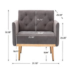 Fauteuil d'appoint capitonné en velours avec pieds dorés