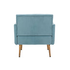 Fauteuil d'appoint capitonné en velours avec pieds dorés