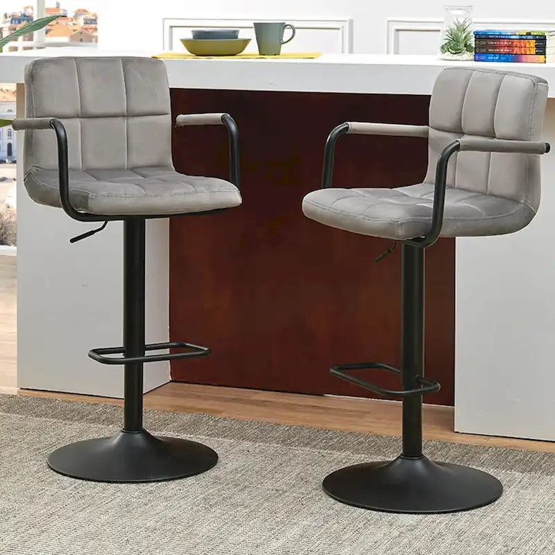 Tabourets de bar réglables en hauteur, pivotants, avec accoudoirs