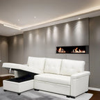 Canapé sectionnel réversible convertible moderne - en forme de L avec méridienne de rangement, accoudoirs larges et pieds durables