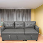 Canapé sectionnel réversible convertible moderne - en forme de L avec méridienne de rangement, accoudoirs larges et pieds durables