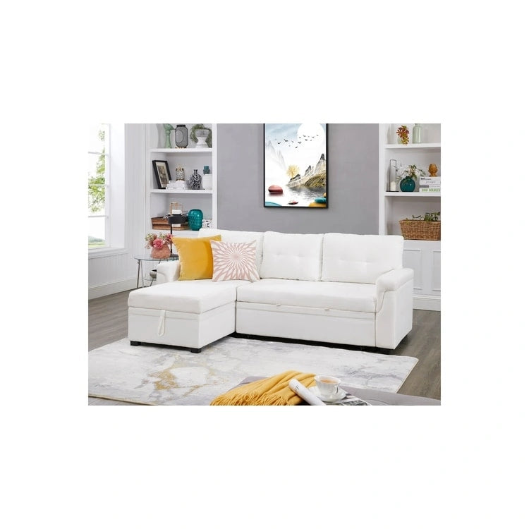 Canapé sectionnel réversible convertible moderne - en forme de L avec méridienne de rangement, accoudoirs larges et pieds durables