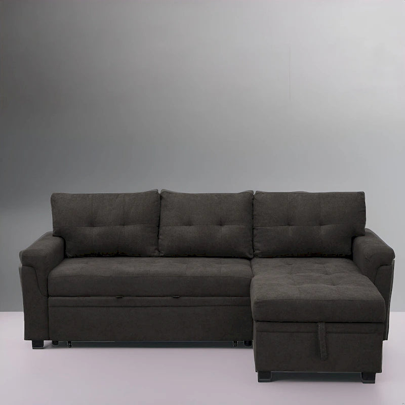 Canapé sectionnel réversible convertible moderne - en forme de L avec méridienne de rangement, accoudoirs larges et pieds durables