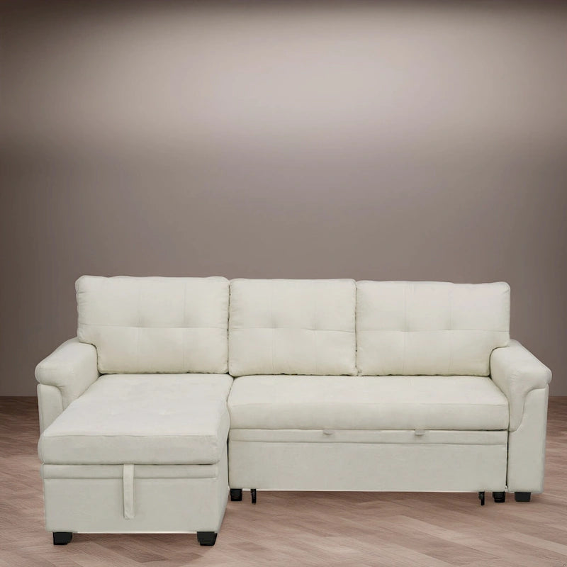 Canapé sectionnel réversible convertible moderne - en forme de L avec méridienne de rangement, accoudoirs larges et pieds durables