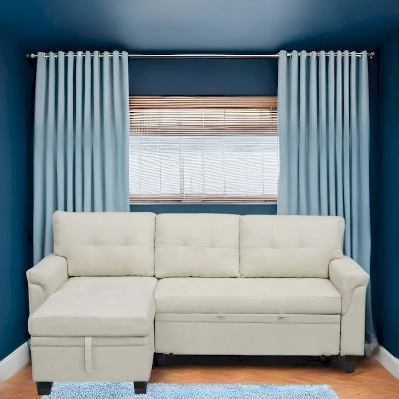 Canapé sectionnel réversible convertible moderne - en forme de L avec méridienne de rangement, accoudoirs larges et pieds durables