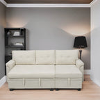Canapé sectionnel réversible convertible moderne - en forme de L avec méridienne de rangement, accoudoirs larges et pieds durables