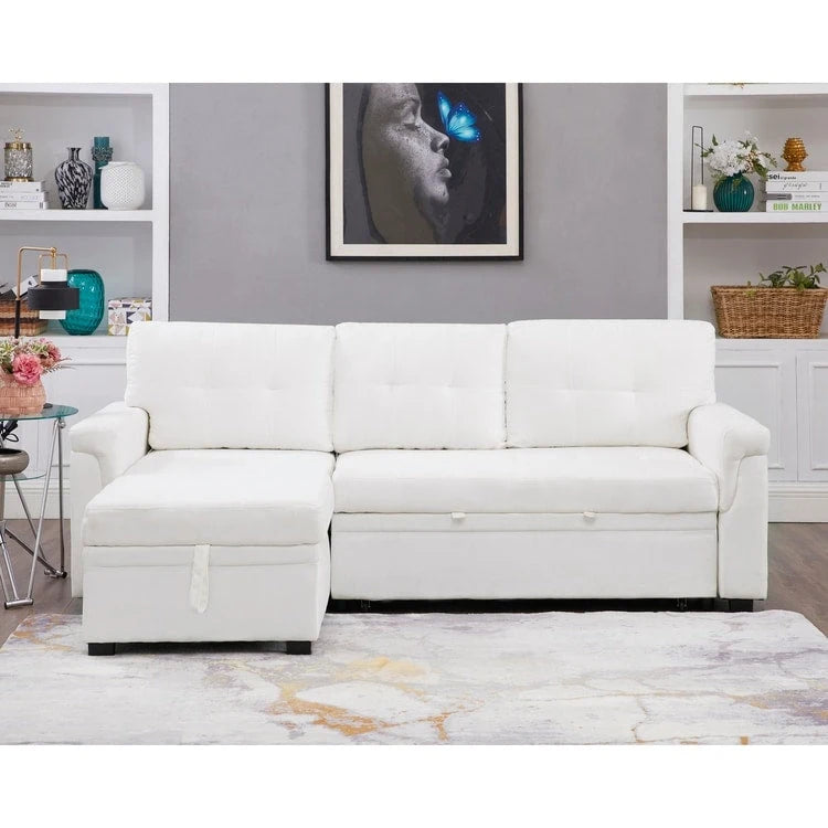Canapé sectionnel réversible convertible moderne - en forme de L avec méridienne de rangement, accoudoirs larges et pieds durables