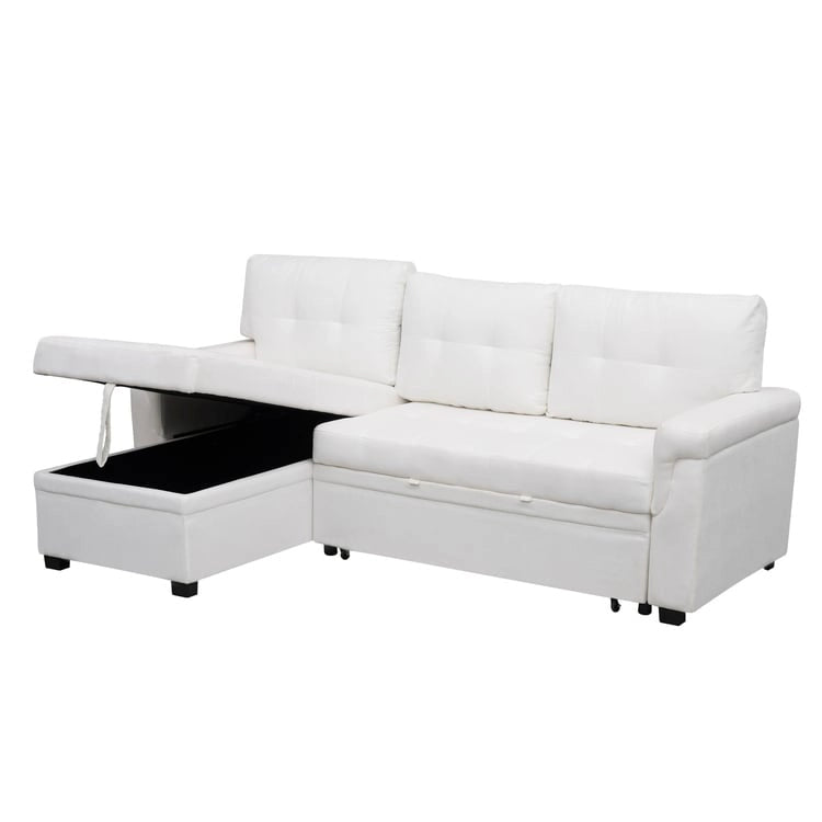 Canapé sectionnel réversible convertible moderne - en forme de L avec méridienne de rangement, accoudoirs larges et pieds durables