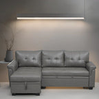 Canapé sectionnel réversible convertible moderne - en forme de L avec méridienne de rangement, accoudoirs larges et pieds durables