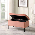 Banc de rangement moderne en métal avec pieds, siège tissé gris multifonctionnel pour chambre à coucher, entrée et salon