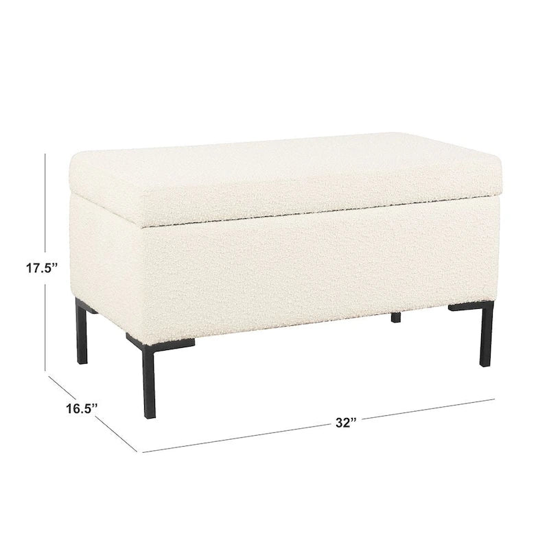 Banc de rangement moderne en métal avec pieds, siège tissé gris multifonctionnel pour chambre à coucher, entrée et salon
