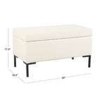 Banc de rangement moderne en métal avec pieds, siège tissé gris multifonctionnel pour chambre à coucher, entrée et salon