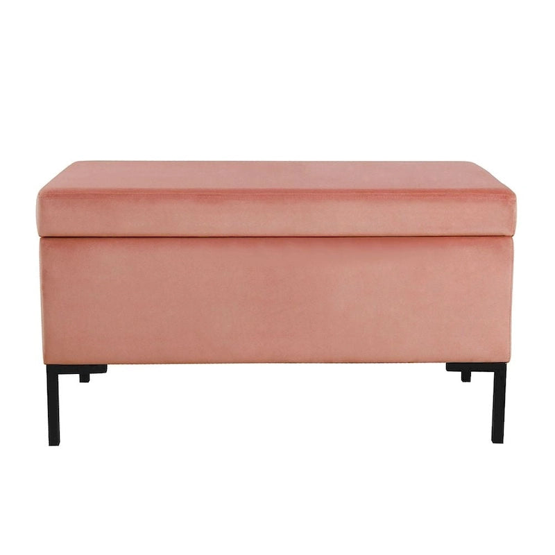 Banc de rangement moderne en métal avec pieds, siège tissé gris multifonctionnel pour chambre à coucher, entrée et salon