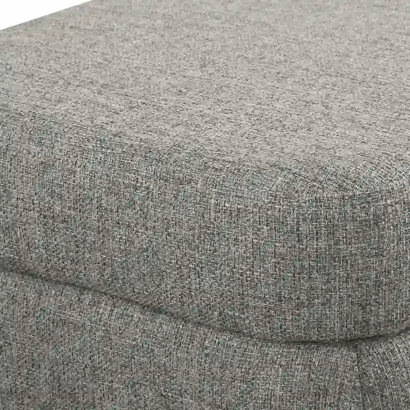 Banc de rangement moderne en métal avec pieds, siège tissé gris multifonctionnel pour chambre à coucher, entrée et salon