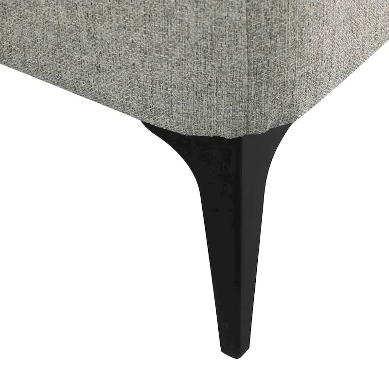 Banc de rangement moderne en métal avec pieds, siège tissé gris multifonctionnel pour chambre à coucher, entrée et salon