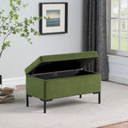 Banc de rangement moderne en métal avec pieds, siège tissé gris multifonctionnel pour chambre à coucher, entrée et salon