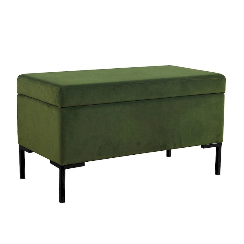 Banc de rangement moderne en métal avec pieds, siège tissé gris multifonctionnel pour chambre à coucher, entrée et salon
