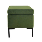Banc de rangement moderne en métal avec pieds, siège tissé gris multifonctionnel pour chambre à coucher, entrée et salon