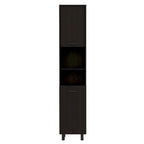 Meuble de cuisine à 2 portes avec étagères réglables, en bois manufacturé, blanc ou noir, rangement élégant