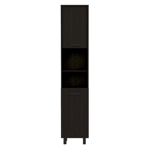Meuble de cuisine à 2 portes avec étagères réglables, en bois manufacturé, blanc ou noir, rangement élégant