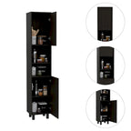 Meuble de cuisine à 2 portes avec étagères réglables, en bois manufacturé, blanc ou noir, rangement élégant
