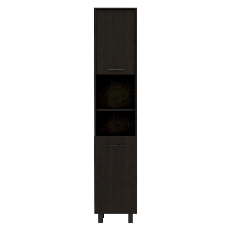 Meuble de cuisine à 2 portes avec étagères réglables, en bois manufacturé, blanc ou noir, rangement élégant