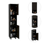 Meuble de cuisine à 2 portes avec étagères réglables, en bois manufacturé, blanc ou noir, rangement élégant