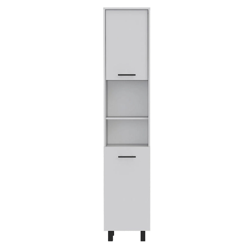 Meuble de cuisine à 2 portes avec étagères réglables, en bois manufacturé, blanc ou noir, rangement élégant