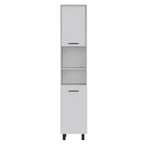 Meuble de cuisine à 2 portes avec étagères réglables, en bois manufacturé, blanc ou noir, rangement élégant