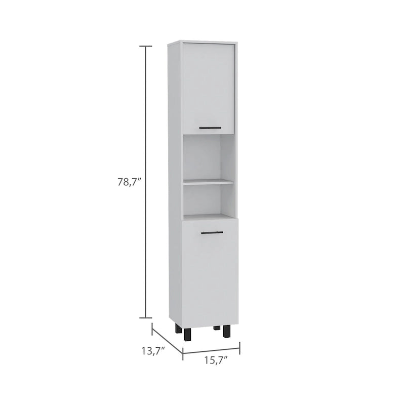 Meuble de cuisine à 2 portes avec étagères réglables, en bois manufacturé, blanc ou noir, rangement élégant