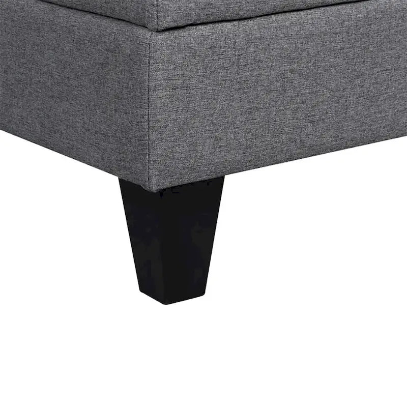 Canapé d'angle moderne en forme de L avec chaise longue, pouf de rangement et poches latérales pour le salon