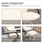 Fauteuil inclinable pivotant avec pouf et repose-pieds, fauteuil à dossier haut en cuir PU, réglable à 135°