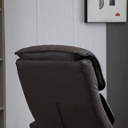 Fauteuil inclinable pivotant avec pouf et repose-pieds, fauteuil à dossier haut en cuir PU, réglable à 135°