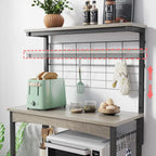 Meuble de rangement pour micro-ondes de 31,5 po avec armoire, étagères de cuisine réglables en hauteur