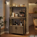 Meuble de rangement pour micro-ondes de 31,5 po avec armoire, étagères de cuisine réglables en hauteur