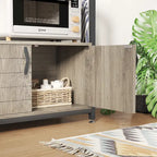 Meuble de rangement pour micro-ondes de 31,5 po avec armoire, étagères de cuisine réglables en hauteur