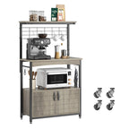 Meuble de rangement pour micro-ondes de 31,5 po avec armoire, étagères de cuisine réglables en hauteur